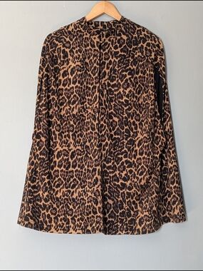 Cupio Leopard Print Womens Sleeveless Cardigan
